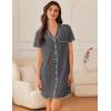 imageEkouaer Nightgowns for Women Button Down Sleep Shirt Short Sleeve NightShirts Boyfriend Sleepdress Soft Pajama DressDark Gray