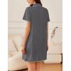 imageEkouaer Nightgowns for Women Button Down Sleep Shirt Short Sleeve NightShirts Boyfriend Sleepdress Soft Pajama DressDark Gray