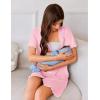 imageEkouaer Nightgowns for Women Button Down Sleep Shirt Short Sleeve NightShirts Boyfriend Sleepdress Soft Pajama DressDark Pink