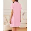 imageEkouaer Nightgowns for Women Button Down Sleep Shirt Short Sleeve NightShirts Boyfriend Sleepdress Soft Pajama DressDark Pink