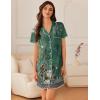 imageEkouaer Nightgowns for Women Button Down Sleep Shirt Short Sleeve NightShirts Boyfriend Sleepdress Soft Pajama DressGreen Flower