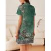 imageEkouaer Nightgowns for Women Button Down Sleep Shirt Short Sleeve NightShirts Boyfriend Sleepdress Soft Pajama DressGreen Flower