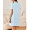 imageEkouaer Nightgowns for Women Button Down Sleep Shirt Short Sleeve NightShirts Boyfriend Sleepdress Soft Pajama DressLight Blue