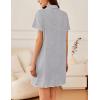 imageEkouaer Nightgowns for Women Button Down Sleep Shirt Short Sleeve NightShirts Boyfriend Sleepdress Soft Pajama DressLight Gray