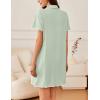 imageEkouaer Nightgowns for Women Button Down Sleep Shirt Short Sleeve NightShirts Boyfriend Sleepdress Soft Pajama DressLight Green