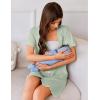 imageEkouaer Nightgowns for Women Button Down Sleep Shirt Short Sleeve NightShirts Boyfriend Sleepdress Soft Pajama DressLight Green