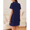 imageEkouaer Nightgowns for Women Button Down Sleep Shirt Short Sleeve NightShirts Boyfriend Sleepdress Soft Pajama DressNavy