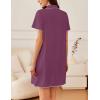 imageEkouaer Nightgowns for Women Button Down Sleep Shirt Short Sleeve NightShirts Boyfriend Sleepdress Soft Pajama DressPurple