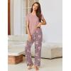 imageEkouaer Pajama Sets For Women 2 Piece Short Sleeve Pj Sets With Long Printed Pants Sleepwear Casual Loose Lounge SetsMauve Floral