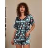 imageEkouaer Silk Pajama for Women Short Sleeve Satin Pj Set Two Piece Soft Sleepwear Loungewear SXXLDark Blue Cat  Heart
