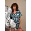imageEkouaer Silk Pajama for Women Short Sleeve Satin Pj Set Two Piece Soft Sleepwear Loungewear SXXLDark Blue Cat  Heart