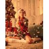 imageEkouaer Silk Pajama for Women Short Sleeve Satin Pj Set Two Piece Soft Sleepwear Loungewear SXXLGreen Santa Claus