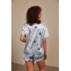 imageEkouaer Silk Pajama for Women Short Sleeve Satin Pj Set Two Piece Soft Sleepwear Loungewear SXXLGrey Owl