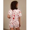 imageEkouaer Silk Pajama for Women Short Sleeve Satin Pj Set Two Piece Soft Sleepwear Loungewear SXXLLove Rose