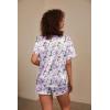 imageEkouaer Silk Pajama for Women Short Sleeve Satin Pj Set Two Piece Soft Sleepwear Loungewear SXXLPurple Butterfly  Daisies
