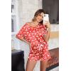 imageEkouaer Silk Pajama for Women Short Sleeve Satin Pj Set Two Piece Soft Sleepwear Loungewear SXXLRed Reindeer
