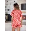 imageEkouaer Silk Pajama for Women Short Sleeve Satin Pj Set Two Piece Soft Sleepwear Loungewear SXXLRed Reindeer