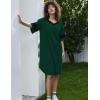 imageEkouaer Womens Nightgown Cotton Sleepwear Short Sleeve Sleep Shirt V Neck Color Block NightshirtAgreen