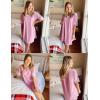 imageEkouaer Womens Nightgown Cotton Sleepwear Short Sleeve Sleep Shirt V Neck Color Block NightshirtApink