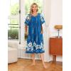 imageEkouaer Womens Nightgown Short Sleeve House Dress with PocketsFloral Print Mumu DressBlue Flower