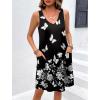 imageEkouaer Womens Nightgown Sleeveless Nightshirt V Neck Chemise Soft Print Night Dress Sleepwear with PocketsBlack With Butterfly