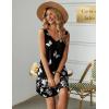 imageEkouaer Womens Nightgown Sleeveless Nightshirt V Neck Chemise Soft Print Night Dress Sleepwear with PocketsBlack With Butterfly