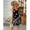 imageEkouaer Womens Nightgown Sleeveless Nightshirt V Neck Chemise Soft Print Night Dress Sleepwear with PocketsBlack With Butterfly