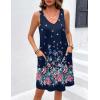 imageEkouaer Womens Nightgown Sleeveless Nightshirt V Neck Chemise Soft Print Night Dress Sleepwear with PocketsBlue Sapphire