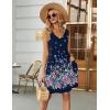 imageEkouaer Womens Nightgown Sleeveless Nightshirt V Neck Chemise Soft Print Night Dress Sleepwear with PocketsBlue Sapphire
