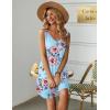 imageEkouaer Womens Nightgown Sleeveless Nightshirt V Neck Chemise Soft Print Night Dress Sleepwear with PocketsBlue With Flower