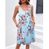 imageEkouaer Womens Nightgown Sleeveless Nightshirt V Neck Chemise Soft Print Night Dress Sleepwear with PocketsBlue With Flower