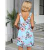 imageEkouaer Womens Nightgown Sleeveless Nightshirt V Neck Chemise Soft Print Night Dress Sleepwear with PocketsBlue With Flower