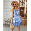 imageEkouaer Womens Nightgown Sleeveless Nightshirt V Neck Chemise Soft Print Night Dress Sleepwear with PocketsBoho Print