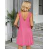 imageEkouaer Womens Nightgown Sleeveless Nightshirt V Neck Chemise Soft Print Night Dress Sleepwear with PocketsDark Pink