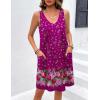 imageEkouaer Womens Nightgown Sleeveless Nightshirt V Neck Chemise Soft Print Night Dress Sleepwear with PocketsDeep Purple Floral
