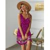 imageEkouaer Womens Nightgown Sleeveless Nightshirt V Neck Chemise Soft Print Night Dress Sleepwear with PocketsDeep Purple Floral