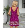 imageEkouaer Womens Nightgown Sleeveless Nightshirt V Neck Chemise Soft Print Night Dress Sleepwear with PocketsDeep Purple Floral