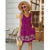 imageEkouaer Womens Nightgown Sleeveless Nightshirt V Neck Chemise Soft Print Night Dress Sleepwear with PocketsDeep Purple Floral