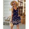 imageEkouaer Womens Nightgown Sleeveless Nightshirt V Neck Chemise Soft Print Night Dress Sleepwear with PocketsNavy With Butterfly