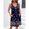 imageEkouaer Womens Nightgown Sleeveless Nightshirt V Neck Chemise Soft Print Night Dress Sleepwear with PocketsNavy With Butterfly