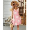 imageEkouaer Womens Nightgown Sleeveless Nightshirt V Neck Chemise Soft Print Night Dress Sleepwear with PocketsPink With Daisy