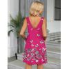 imageEkouaer Womens Nightgown Sleeveless Nightshirt V Neck Chemise Soft Print Night Dress Sleepwear with PocketsRose Red Butterfly