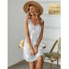 imageEkouaer Womens Nightgown Sleeveless Nightshirt V Neck Chemise Soft Print Night Dress Sleepwear with PocketsStar