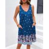 imageEkouaer Womens Nightgown Sleeveless Nightshirt V Neck Chemise Soft Print Night Dress Sleepwear with PocketsTeal Floral Paisley