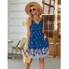 imageEkouaer Womens Nightgown Sleeveless Nightshirt V Neck Chemise Soft Print Night Dress Sleepwear with PocketsTeal Floral Paisley