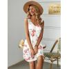 imageEkouaer Womens Nightgown Sleeveless Nightshirt V Neck Chemise Soft Print Night Dress Sleepwear with PocketsWhite With Rose