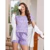 imageEkouaer Womens Pajama Set 2 Piece Soft Lounge Set Short Sleeve Cozy Sleepwear Pjs Casual Loose LoungewearPurple Starry