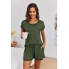 imageEkouaer Womens Pajama Sets 2 Piece Soft Short Sleeve Top and Shorts Sleepwear Round Neck Pjs Lounge Set with PocketsArmy Green