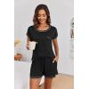 imageEkouaer Womens Pajama Sets 2 Piece Soft Short Sleeve Top and Shorts Sleepwear Round Neck Pjs Lounge Set with PocketsBlack