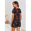 imageEkouaer Womens Pajama Sets 2 Piece Soft Short Sleeve Top and Shorts Sleepwear Round Neck Pjs Lounge Set with PocketsBlackred Lips